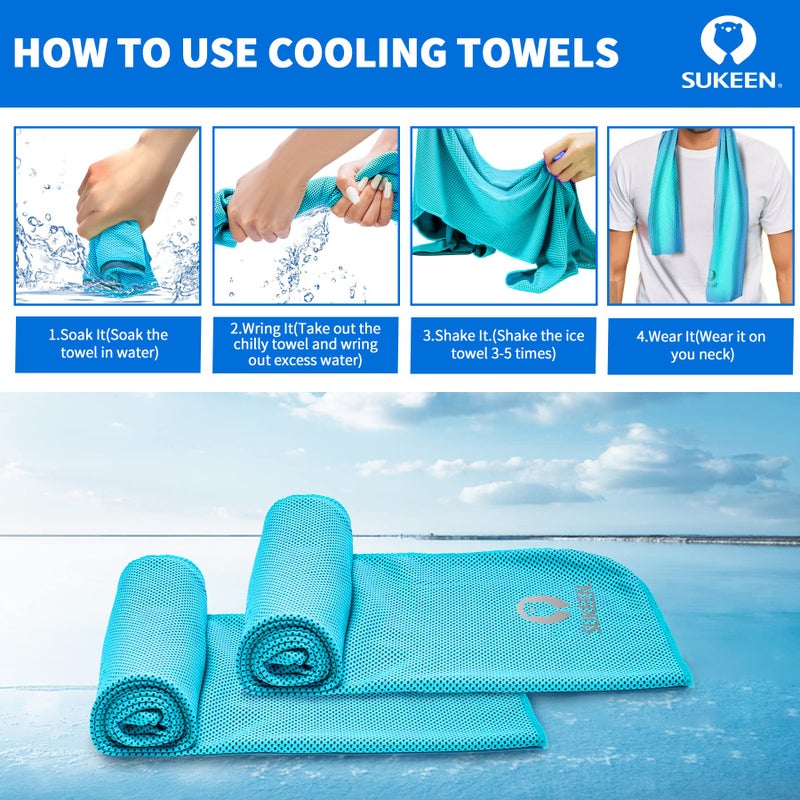 Sukeen Cooling Towels(40"x12") for Neck & Head, Soft Breathable Chilly Towel for Yoga, Golf, Gym, Camping, Running, Workout & More Activities - Image 4